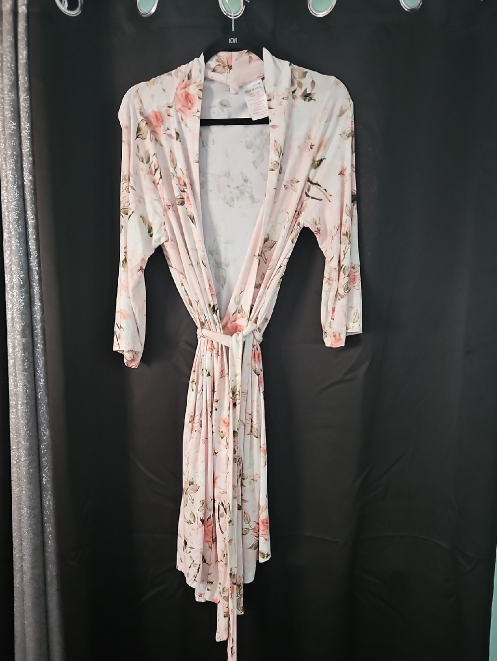 Posh Peanut Floral Robe in Blush and Green